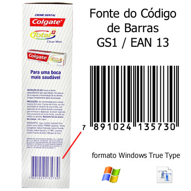 fonte codigo de barras gs1 ean 13 windows true type